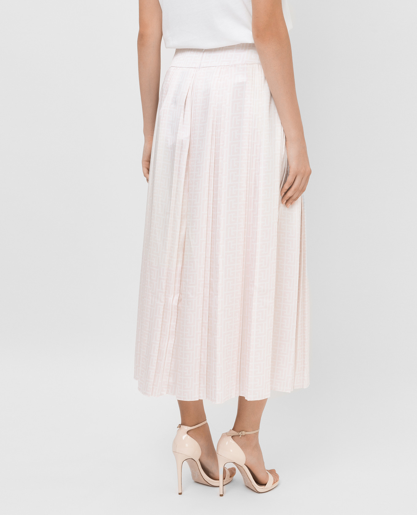 

Pleated culottes in logo monogram pattern Balmain, Pink