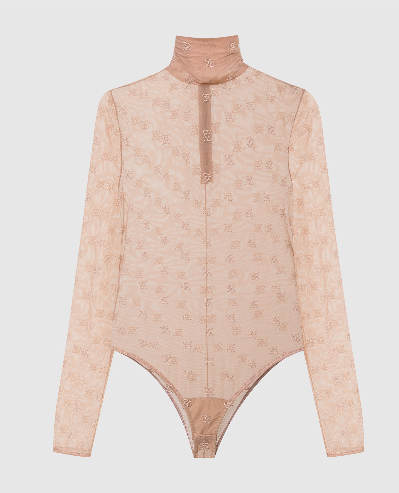 

Beige FF Karligraphy Embroidered Bodysuit Fendi