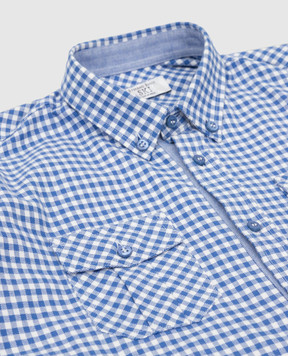 Stefano Ricci Children's blue checked shirt YAC6S00010L823