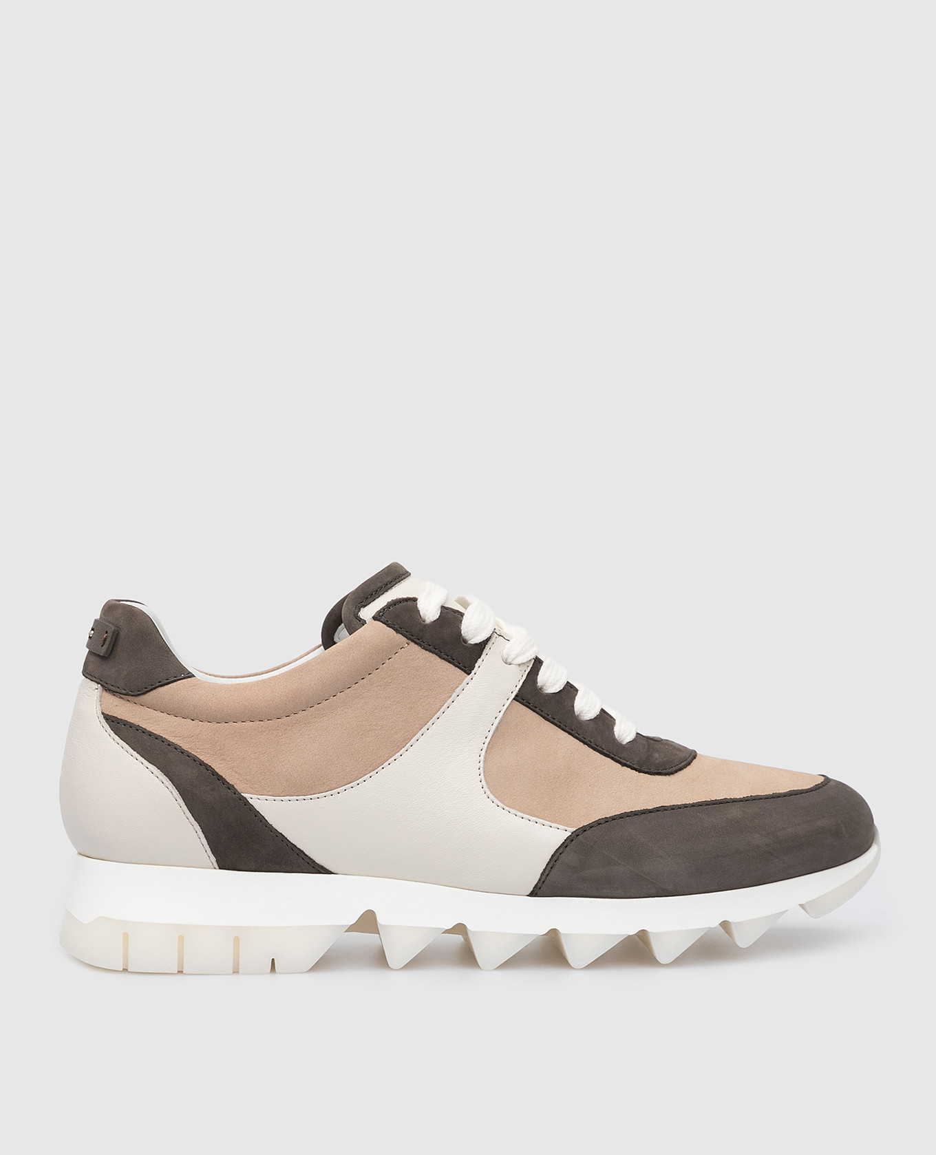 Leather sneakers with contrast panels peserico
