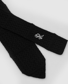 Stefano Ricci Children's black patterned cashmere tie YCRMTSR2600