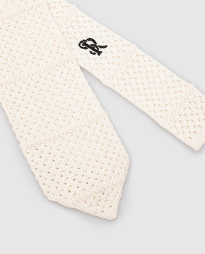 Stefano Ricci Children's light beige silk tie YCRM2600SETA
