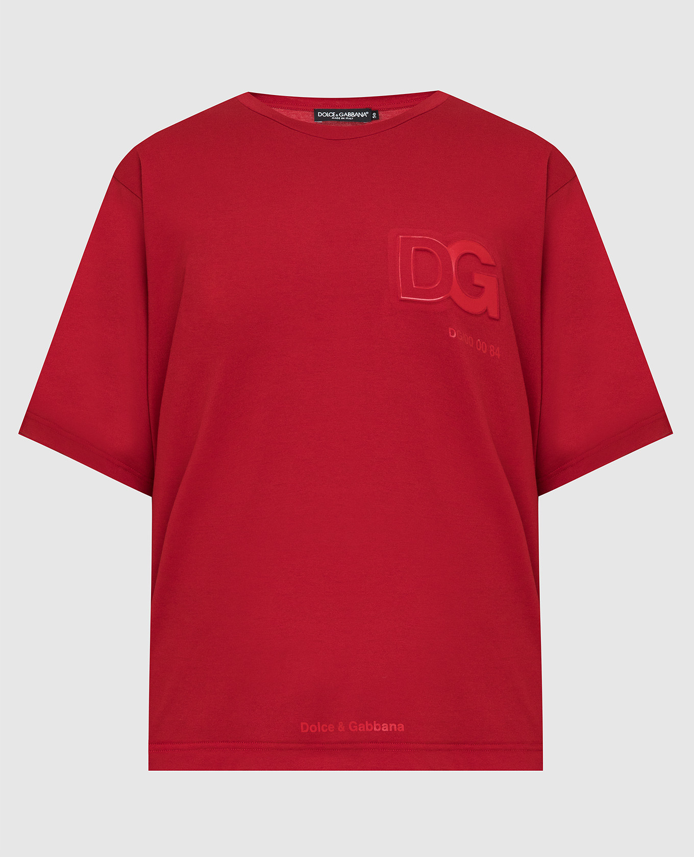 Red t-shirt with textured logo dolce&gabbana