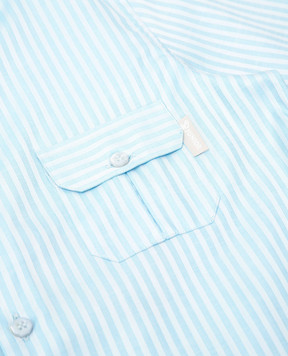 Stefano Ricci Children's turquoise striped shirt YC003561LJ1758