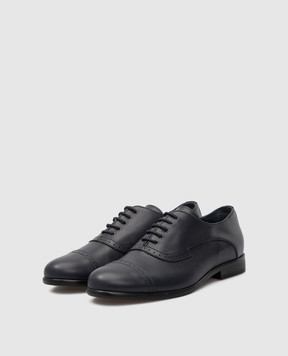 Stefano Ricci Children's dark blue leather oxford shoes YR59CG8104VS