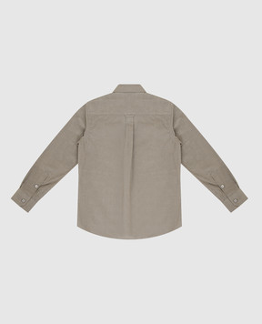 Stefano Ricci Children's dark beige corduroy shirt YC004159S1804