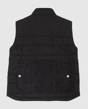 Stefano Ricci Children's wool vest with suede inserts YAJ6400020SOL001