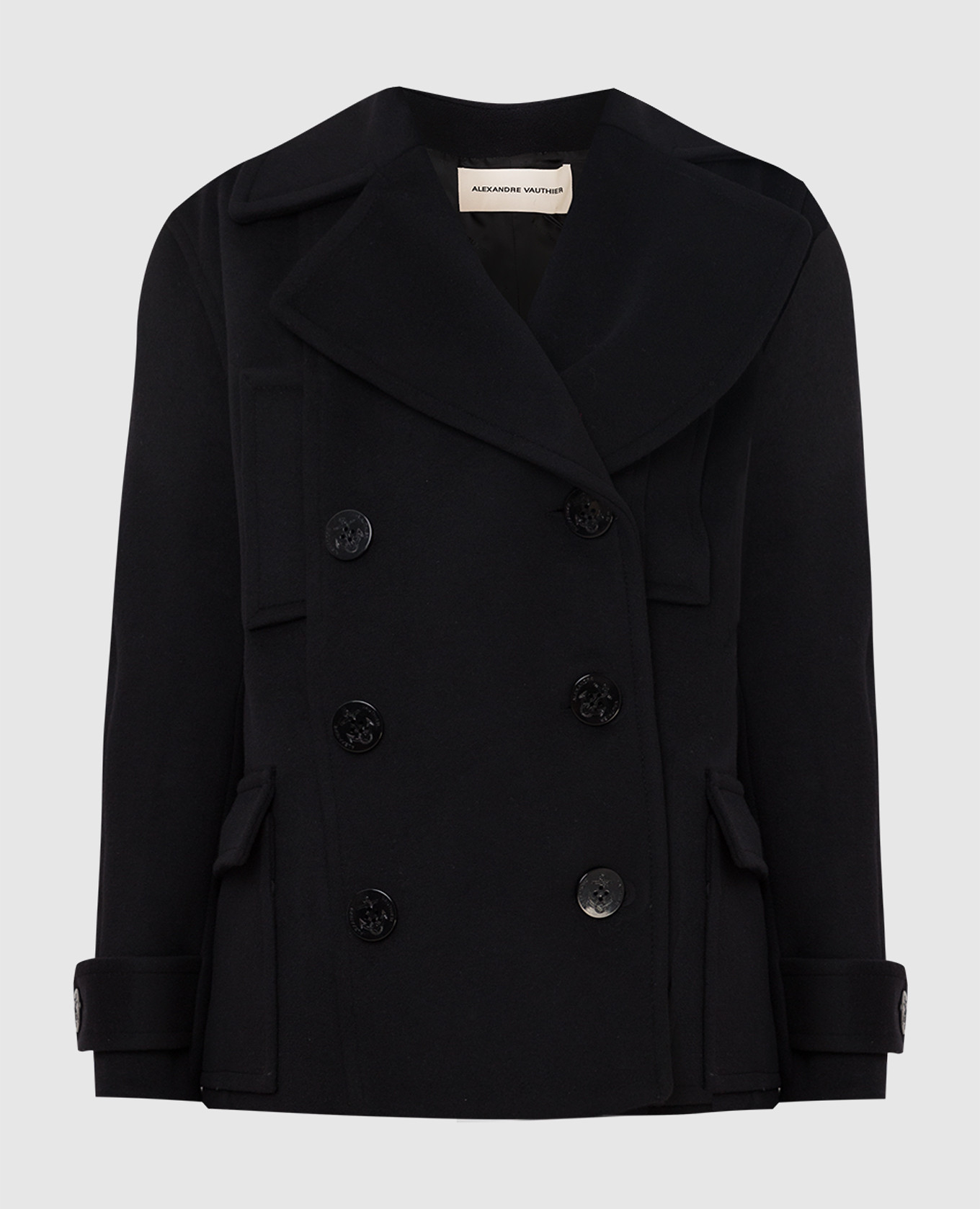 

Double-breasted wool coat ALEXANDRE VAUTHIER, Black