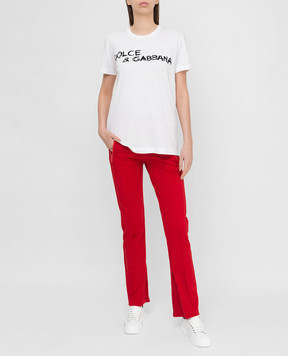 Dolce&Gabbana Red sweatpants with logo print FTB7KTGDO95