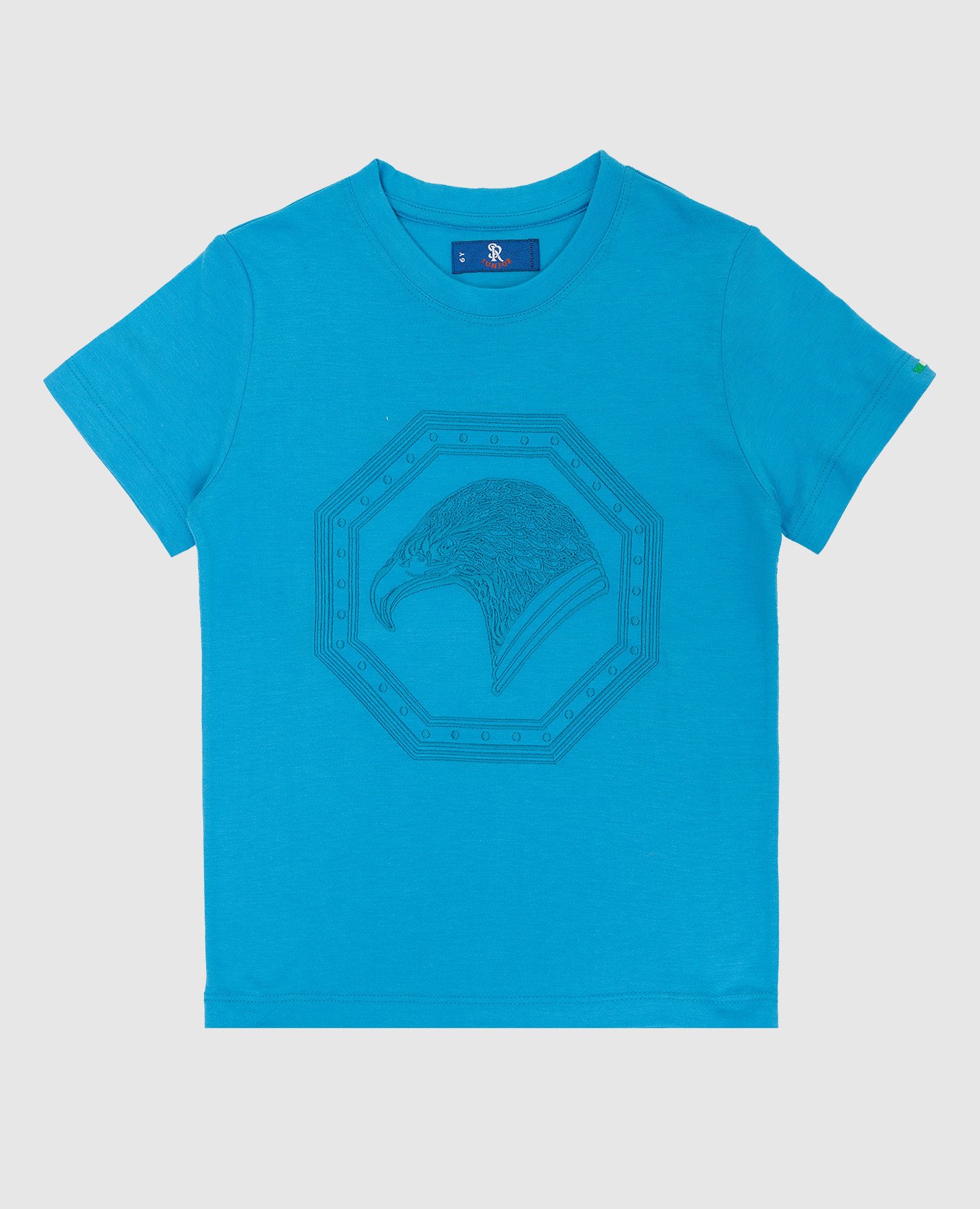 

Children's light turquoise t-shirt with embroidery Stefano Ricci, Light blue