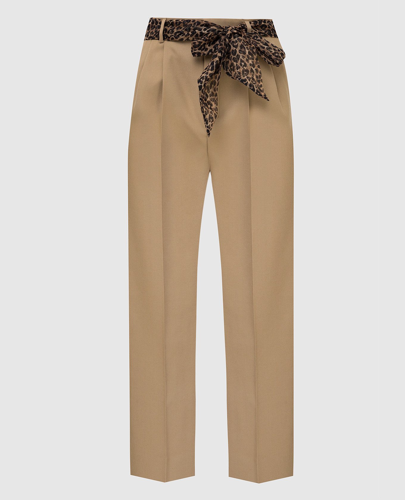 

Wool trousers with silk belt Saint Laurent, Beige