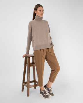 Peserico Dark Beige Banana Pants P04551L10A02495