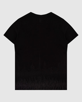 Stefano Ricci Children's black t-shirt with embroidery YNH84001DB803