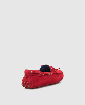 Stefano Ricci Children's red suede moccasins YRU02G827SD