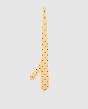 Stefano Ricci Children's yellow silk set of patterned tie and shawl YDHNG600