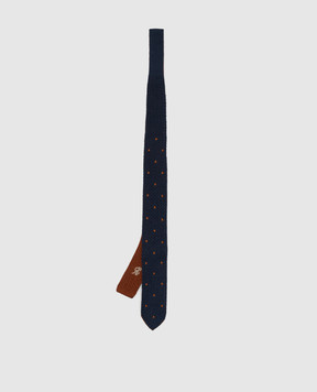 Stefano Ricci Patterned blue cashmere and silk tie for children YCRMTSR1001