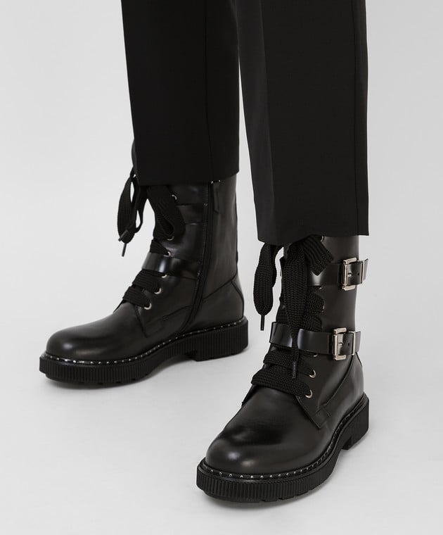 Max & Co - Leather biker boots with buckles MARINAIO - shop with