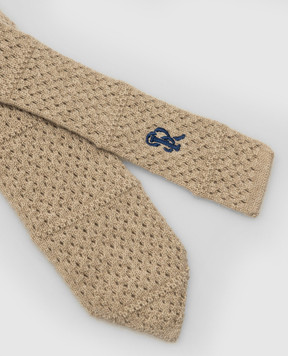 Stefano Ricci Children's light beige patterned cashmere tie YCRMTSR2600