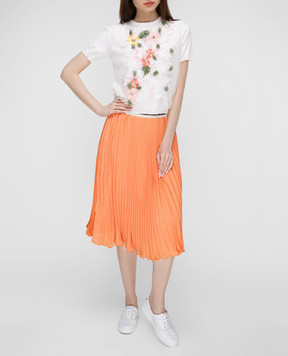 Blugirl Orange pleated skirt 3321