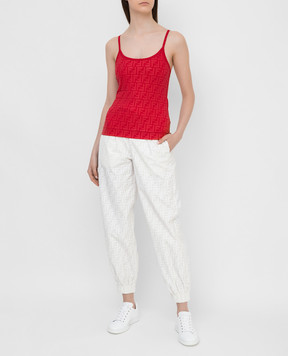 Fendi Red top in logo print FAF163AES4