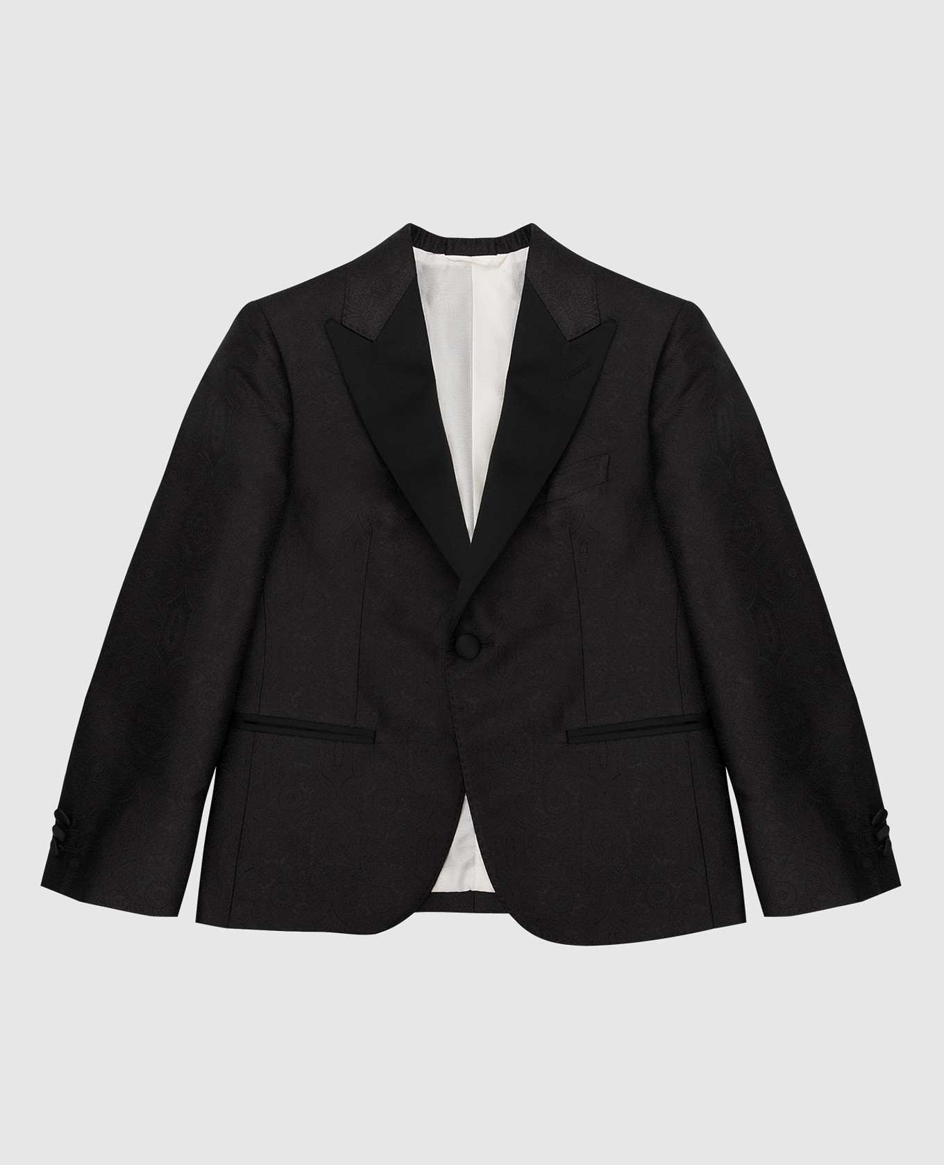 Children&#39;s black patterned silk jacket Stefano Ricci