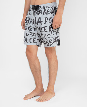 Dolce&Gabbana Swim shorts in logo print M4B54THSM59