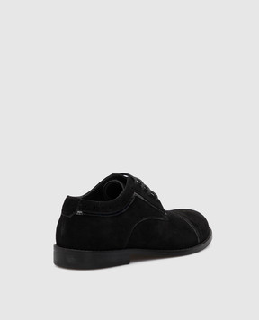 Stefano Ricci Kids Black Suede Derbies YRU14CG825SDVTV