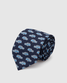 Stefano Ricci Children's blue silk set of patterned tie and shawl YDHNG400