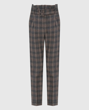 Peserico Checked wool trousers P04754A06518