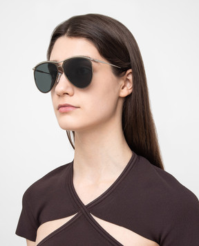 Alexander McQueen Green Aviator Sunglasses AM0115S30001841