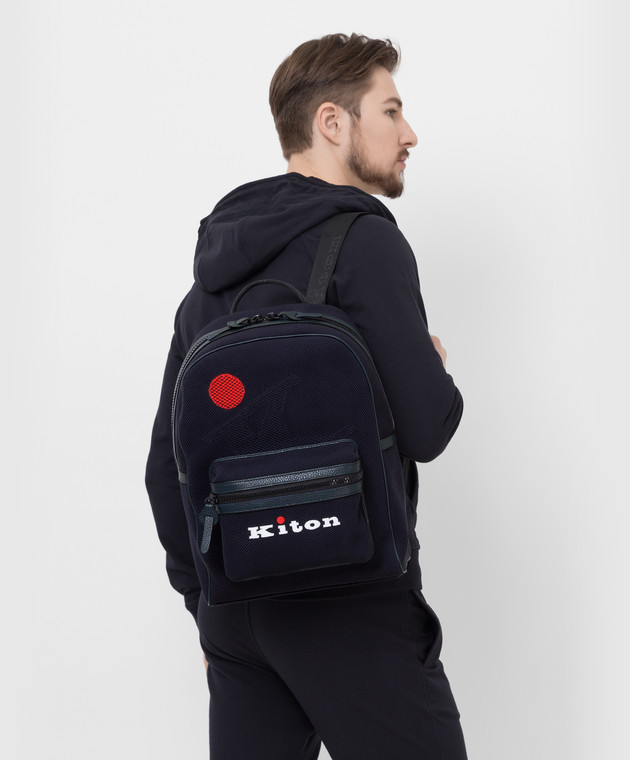 Kiton - Backpack with logo embroidery UBFITKN00820 - shop