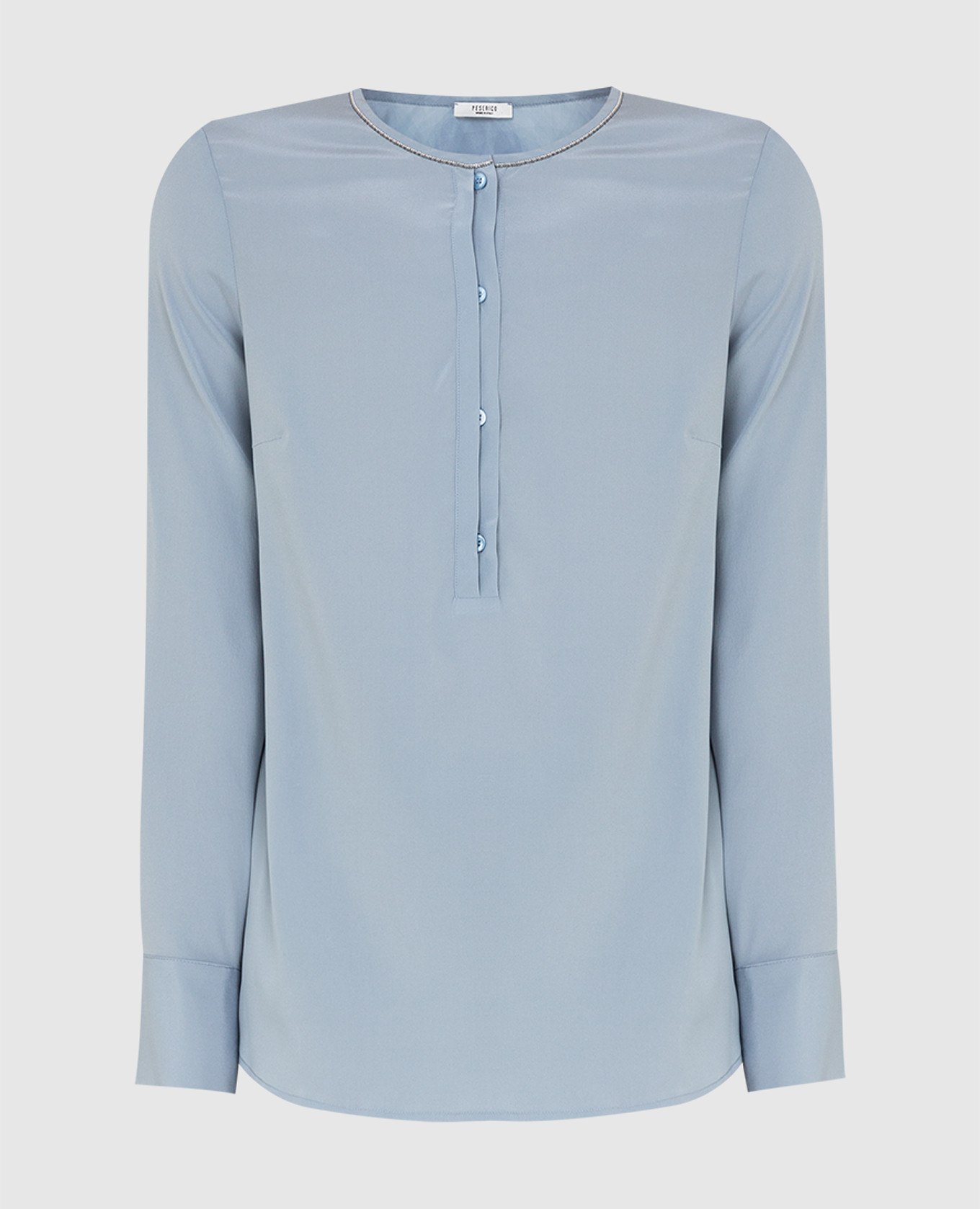 

Blue silk blouse with chains Peserico, Light blue