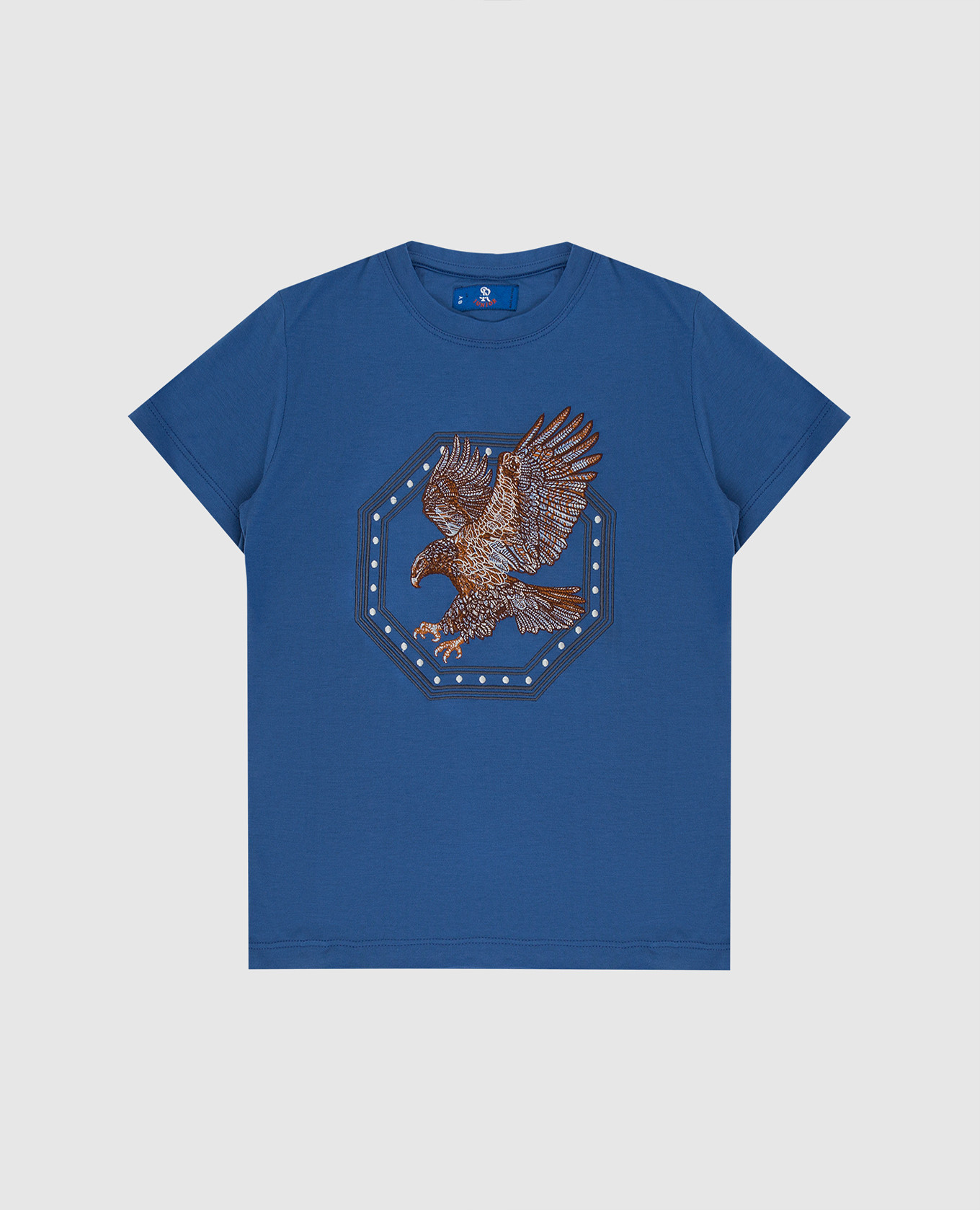

Children's blue T-shirt with logo embroidery Stefano Ricci, Синий