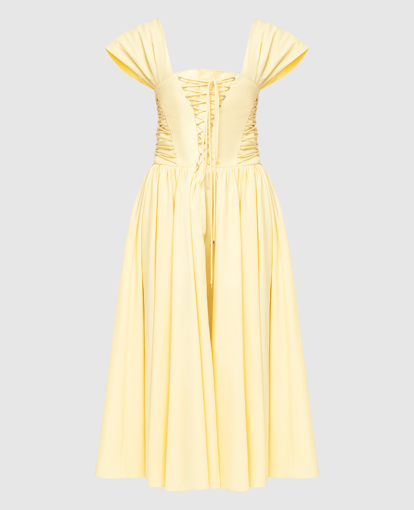 

Yellow dress with lace-up corset top Philosophy di Lorenzo Serafini