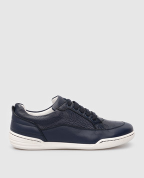 Stefano Ricci Children's dark blue leather sneakers YRU02G899VTSSK