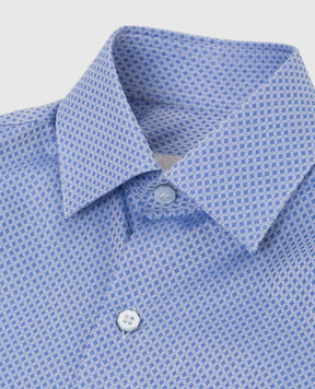 Stefano Ricci Children's blue shirt in a pattern YC004040K1801