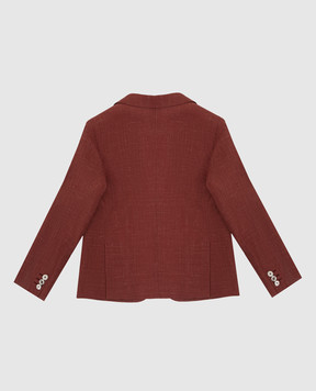 Stefano Ricci Children's light burgundy wool, silk, cashmere and linen jacket Y1RF732000HC4233
