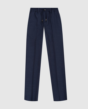 Stefano Ricci Checked wool, silk and linen children's trousers Y1T90SP000HC5107