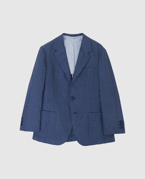 Stefano Ricci Children's blue blazer in silk, wool and linen Y1RSGDCSP0KWL01B