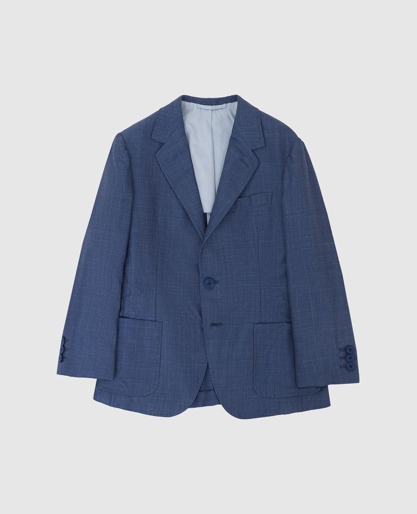 Children's blue blazer in silk, wool and linen stefano ricci