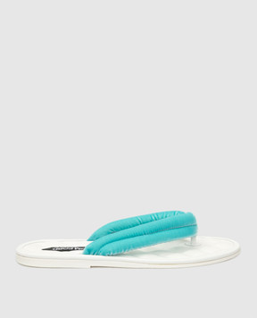 Tom Ford Blue leather slippers with velvet straps W2921NTVE011
