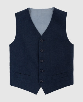 Stefano Ricci Children's dark blue wool vest Y1E0100000W0016C