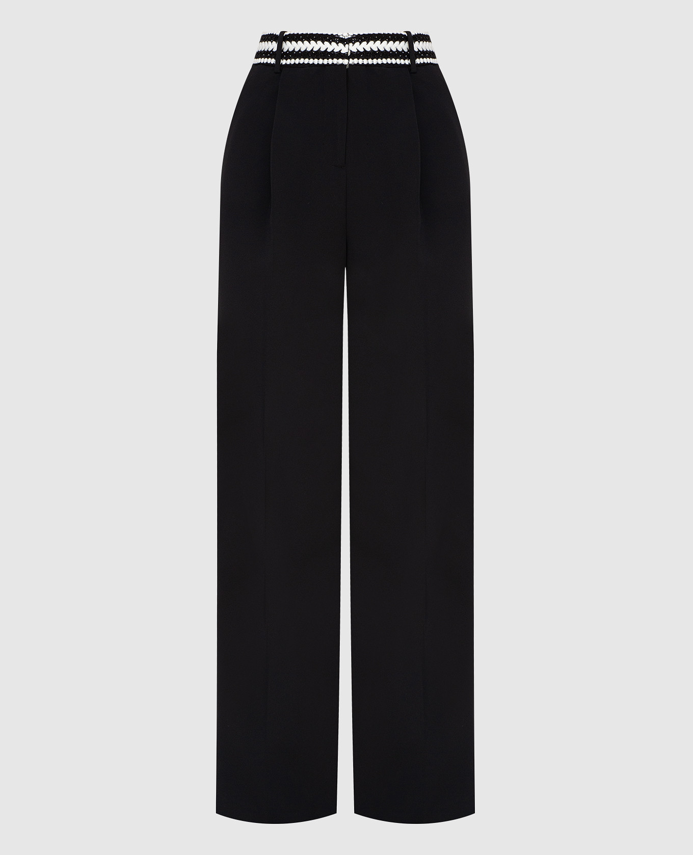 

Slacks with embroidery and crystals Ermanno Scervino, Black