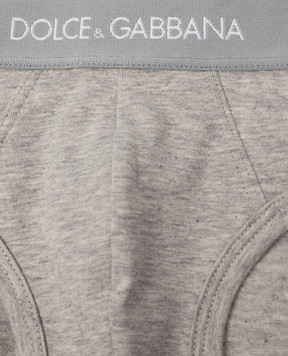 Dolce&Gabbana Children's set of gray slips with logo L4J700G7OCT