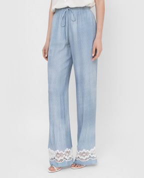 Ermanno Scervino Trousers in a pattern with openwork inserts D402P301HGM