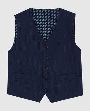 Stefano Ricci Patterned wool vest for children Y1E0100000W904