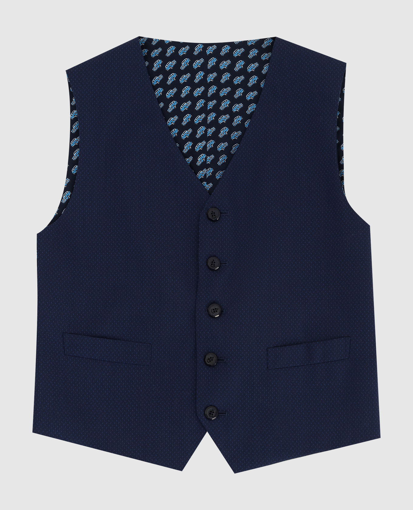 

Patterned wool vest for children Stefano Ricci, Blue