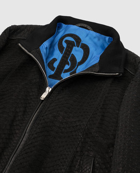 Stefano Ricci Children's black python leather jacket YDJ8200030PITNBK