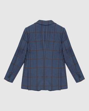Stefano Ricci Checked cashmere jacket for children Y1RF732000HC5410