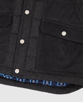 Stefano Ricci Children's wool vest with suede inserts YAJ6400020SOL001
